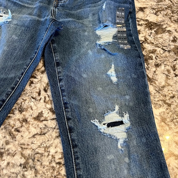 NEW Pac Sun Womens Jeans 32 x 32 Stacked Skinny Distressed Stretch Ripped NWT - Picture 7 of 10